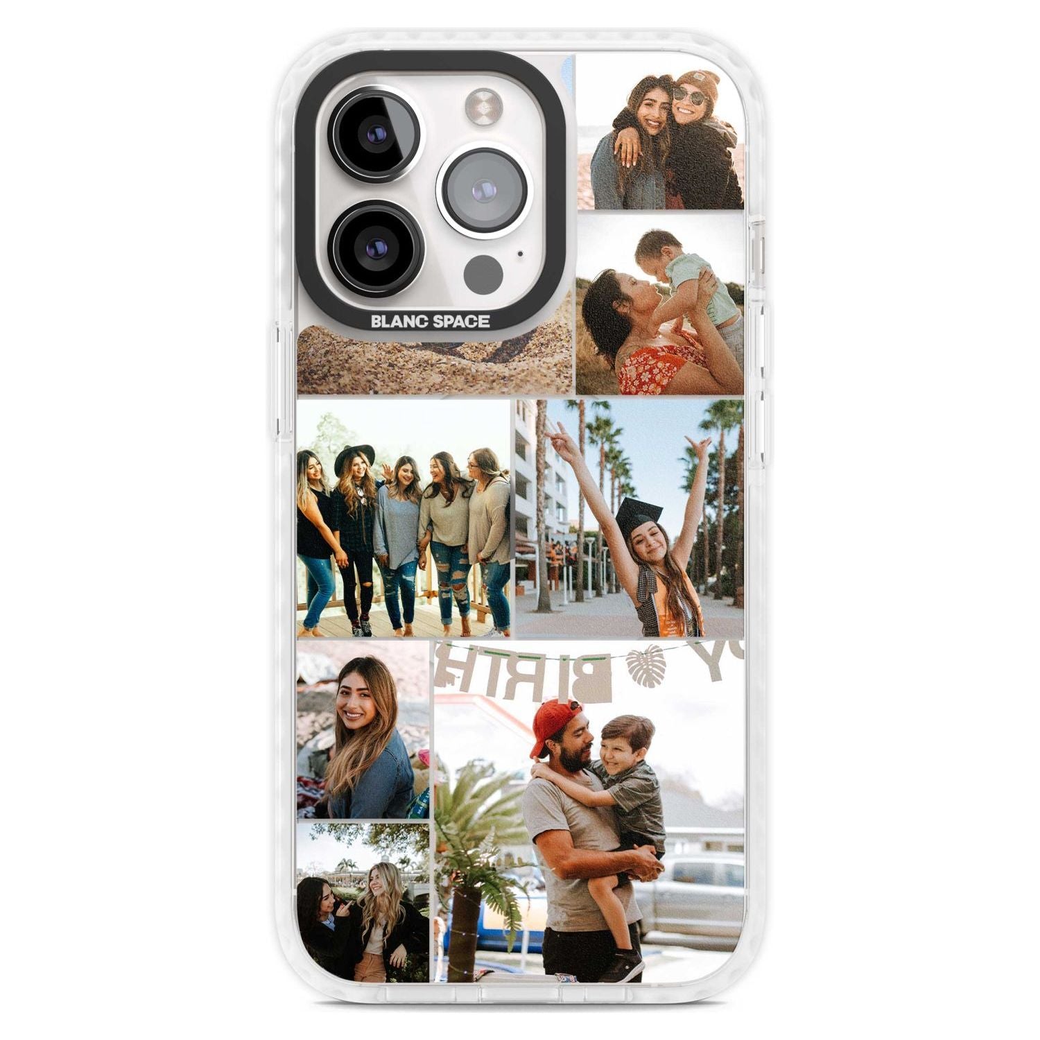 Personalised Photo Grid Custom Phone Case iPhone 15 Pro Max / Magsafe Impact Case,iPhone 15 Pro / Magsafe Impact Case Blanc Space