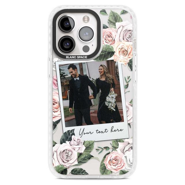 Personalised Floral Instant Film Photo Custom Phone Case iPhone 15 Pro Max / Magsafe Impact Case,iPhone 15 Pro / Magsafe Impact Case Blanc Space