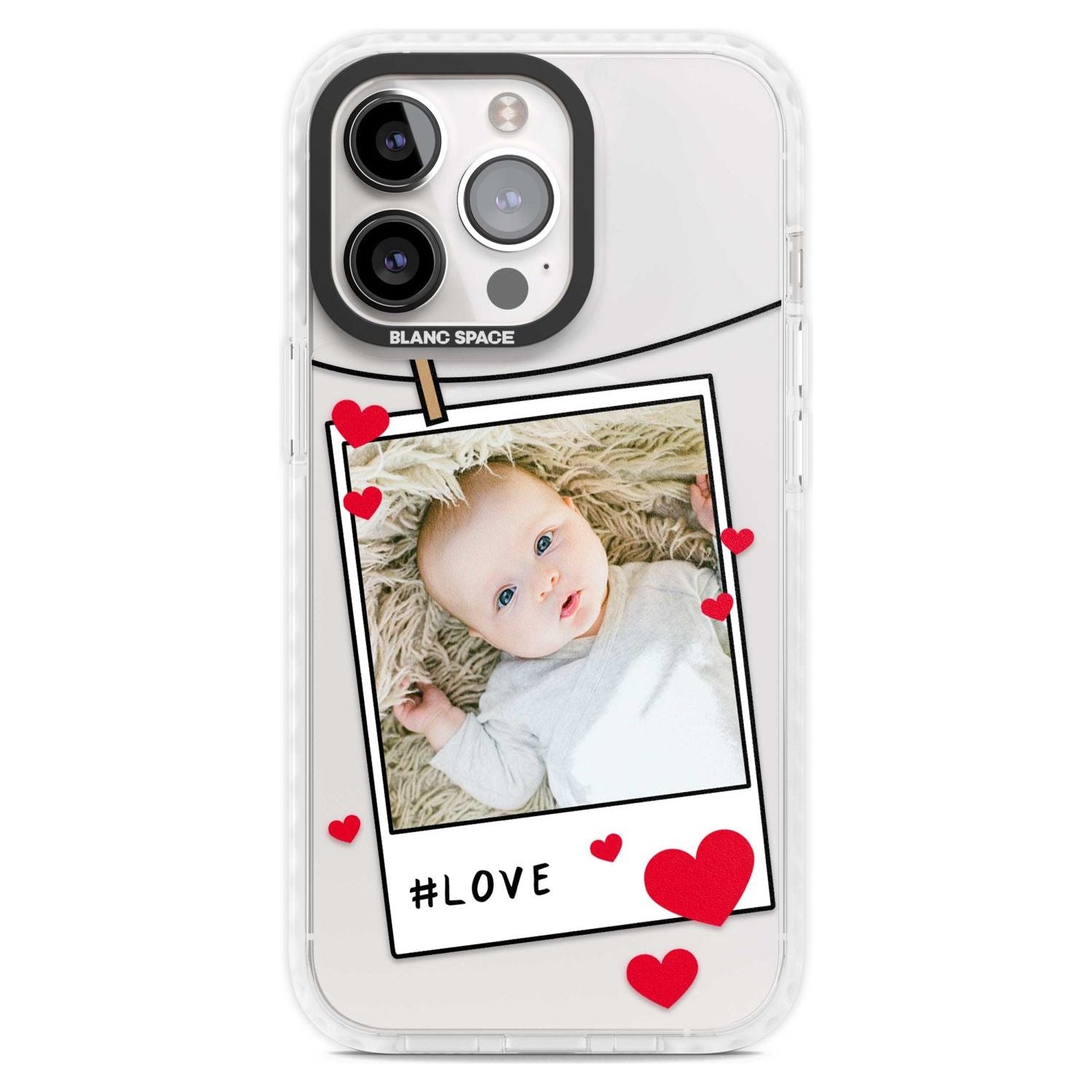 Personalised Love Instant Film Photo Custom Phone Case iPhone 15 Pro Max / Magsafe Impact Case,iPhone 15 Pro / Magsafe Impact Case Blanc Space