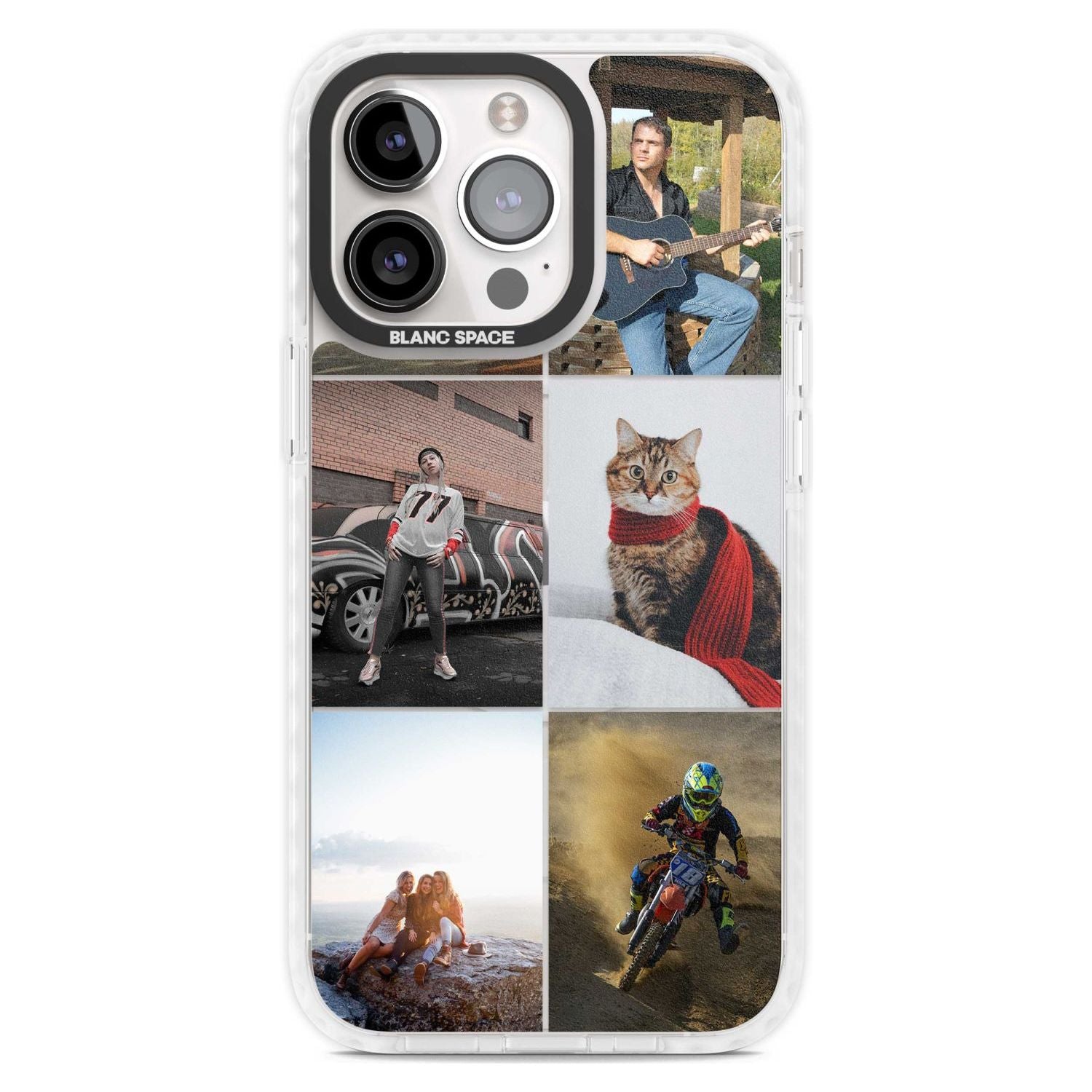 Personalised 6 Photo Grid Custom Phone Case iPhone 15 Pro Max / Magsafe Impact Case,iPhone 15 Pro / Magsafe Impact Case Blanc Space