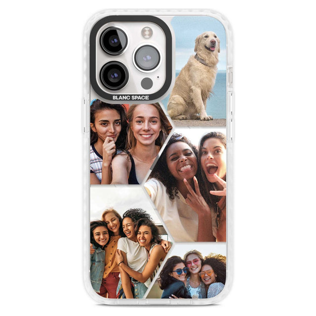 Personalised Beehive Photo Grid Custom Phone Case iPhone 15 Pro Max / Magsafe Impact Case,iPhone 15 Pro / Magsafe Impact Case Blanc Space