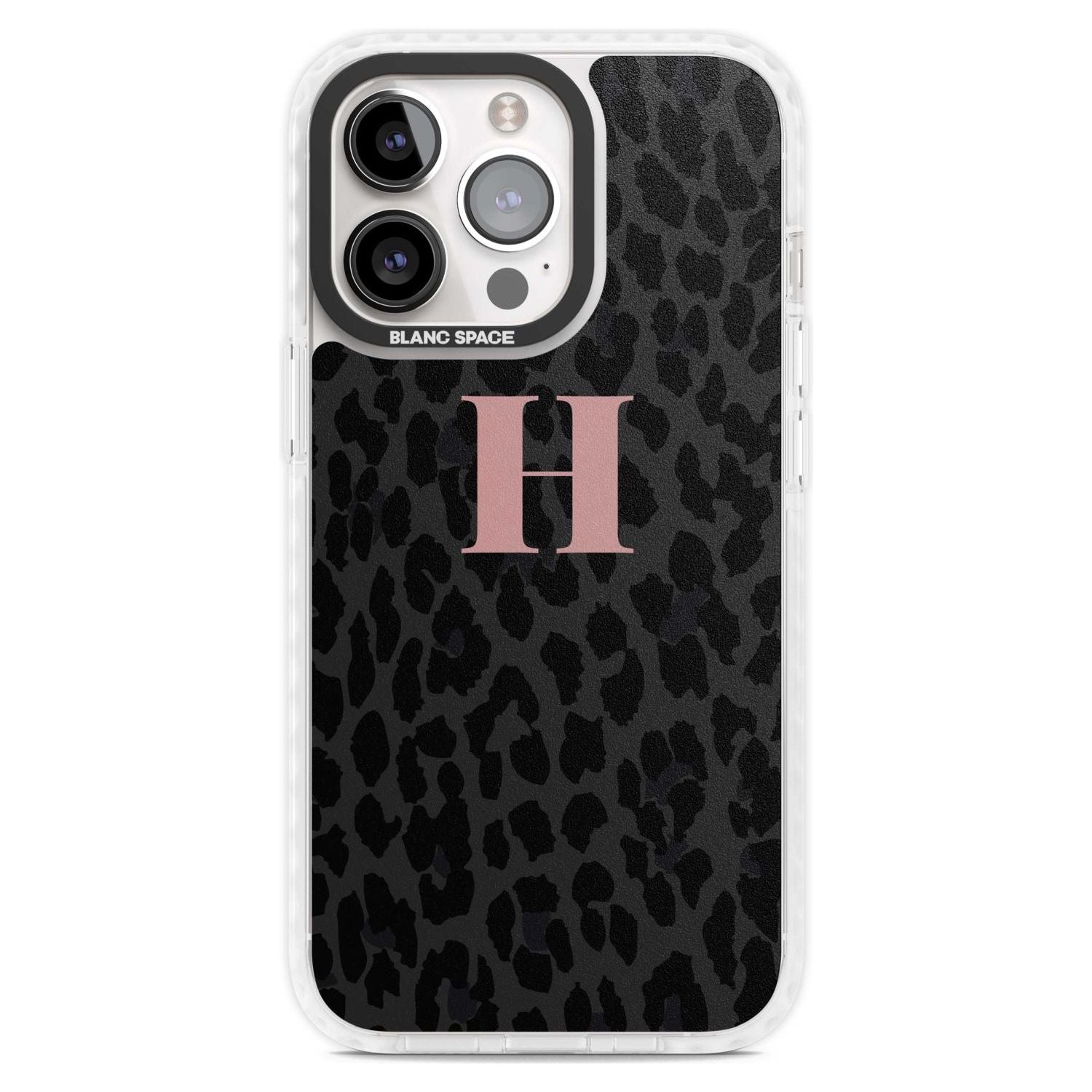 Personalised Small Pink Leopard Monogram Custom Phone Case iPhone 15 Pro Max / Magsafe Impact Case,iPhone 15 Pro / Magsafe Impact Case Blanc Space