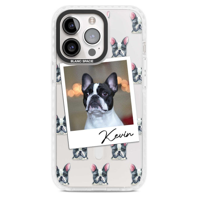 Personalised French Bulldog, Black & White - Dog Photo Custom Phone Case iPhone 15 Pro Max / Magsafe Impact Case,iPhone 15 Pro / Magsafe Impact Case Blanc Space