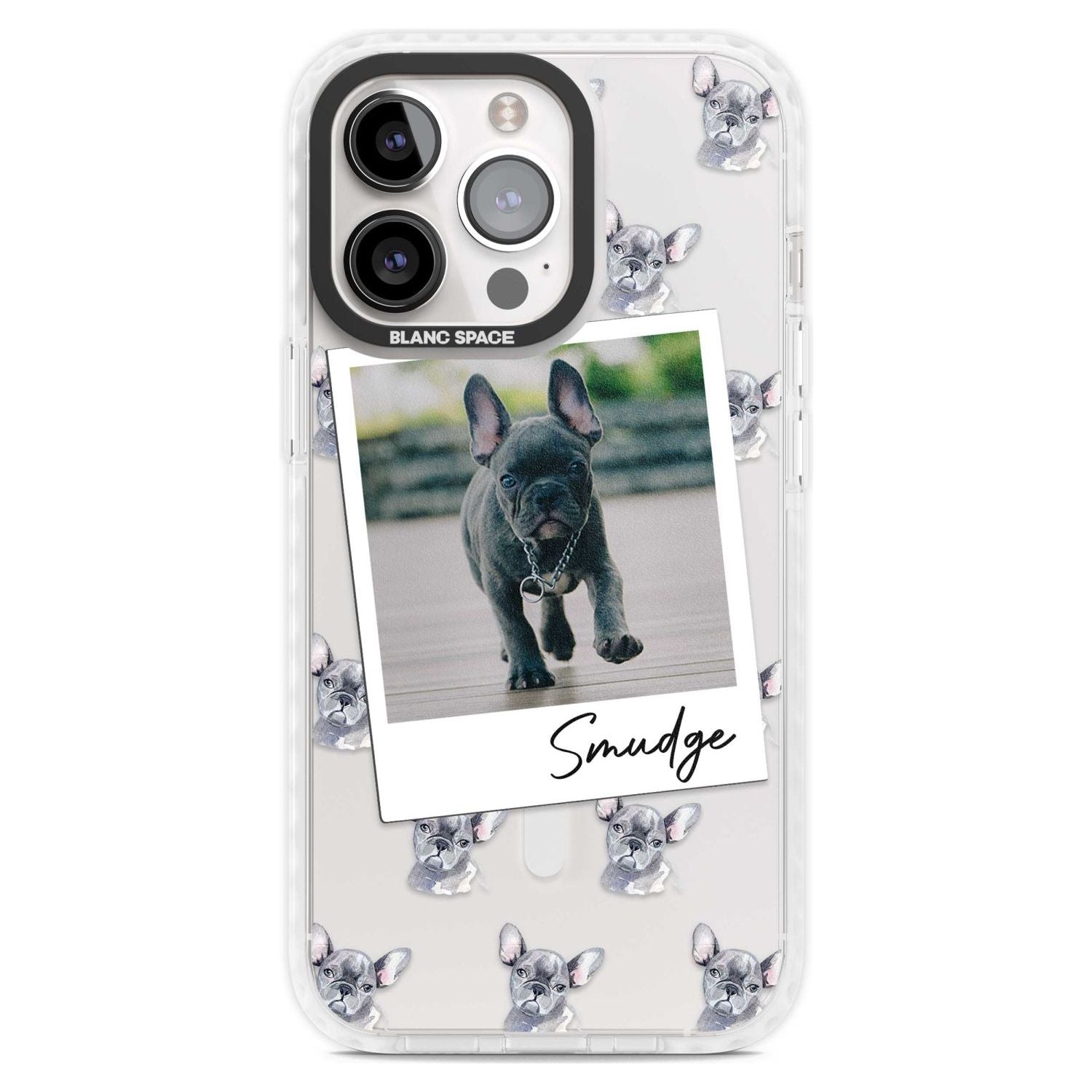 Personalised French Bulldog, Grey - Dog Photo Custom Phone Case iPhone 15 Pro Max / Magsafe Impact Case,iPhone 15 Pro / Magsafe Impact Case Blanc Space