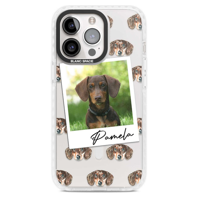 Personalised Dachshund, Brown - Dog Photo Custom Phone Case iPhone 15 Pro Max / Magsafe Impact Case,iPhone 15 Pro / Magsafe Impact Case Blanc Space