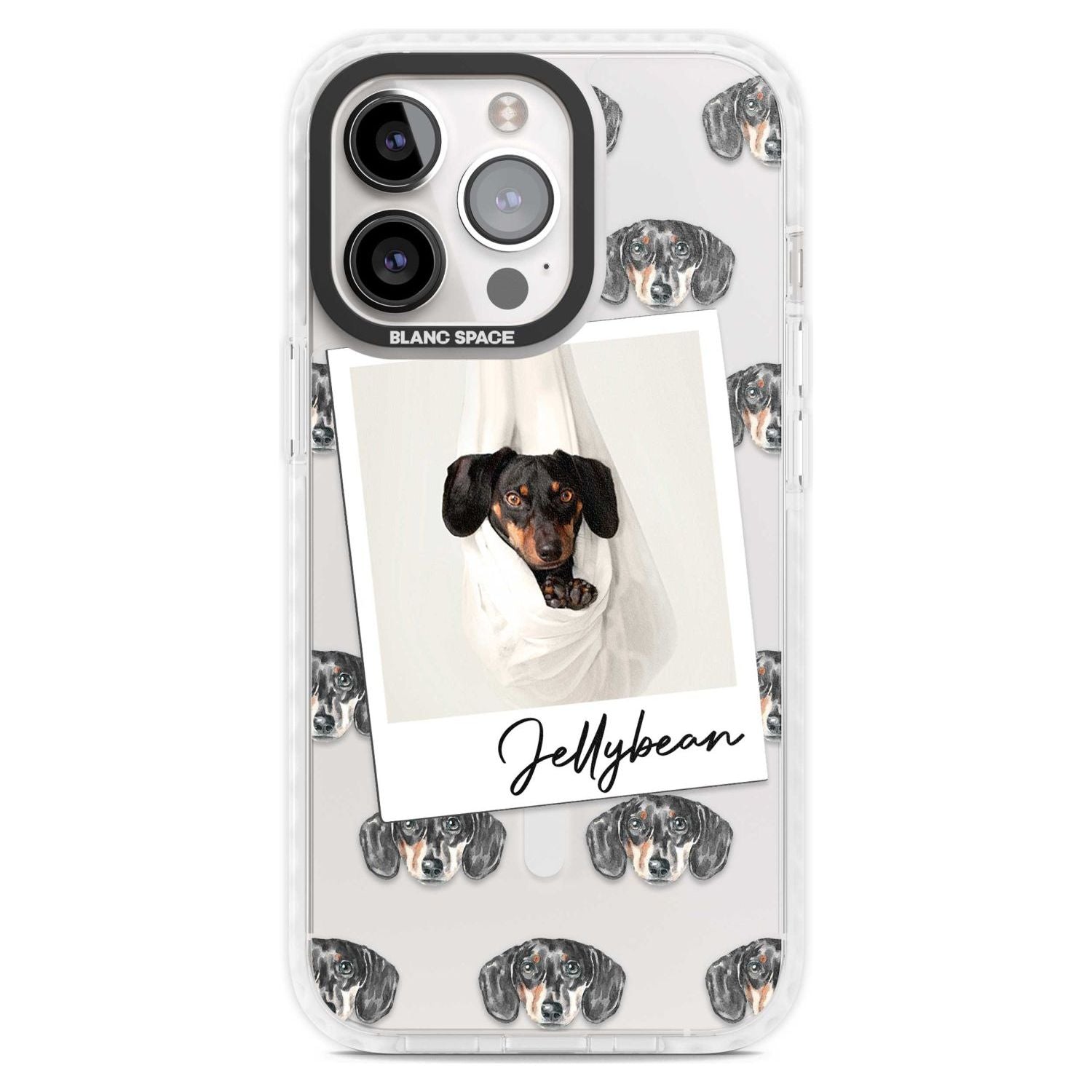 Personalised Dachshund, Black- Dog Photo Custom Phone Case iPhone 15 Pro Max / Magsafe Impact Case,iPhone 15 Pro / Magsafe Impact Case Blanc Space