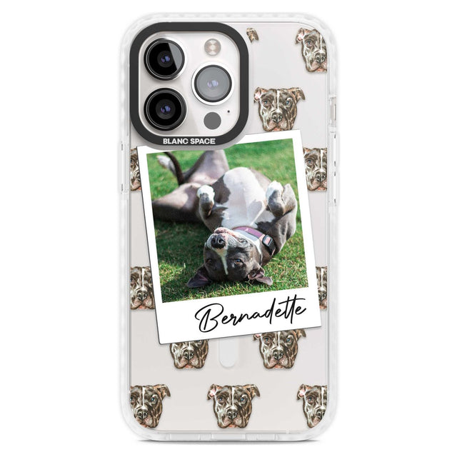 Personalised Staffordshire Bull Terrier - Dog Photo Custom Phone Case iPhone 15 Pro Max / Magsafe Impact Case,iPhone 15 Pro / Magsafe Impact Case Blanc Space