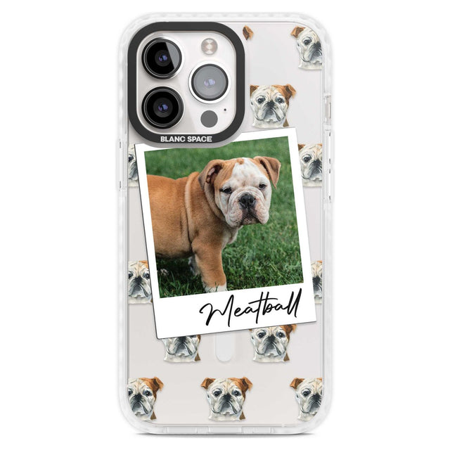 Personalised English Bulldog - Dog Photo Custom Phone Case iPhone 15 Pro Max / Magsafe Impact Case,iPhone 15 Pro / Magsafe Impact Case Blanc Space