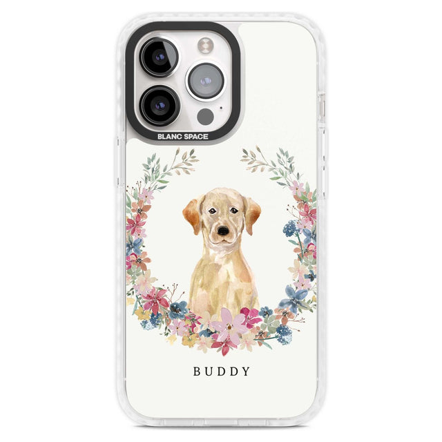 Personalised Yellow Labrador Retriever Dog Portrait Custom Phone Case iPhone 15 Pro Max / Magsafe Impact Case,iPhone 15 Pro / Magsafe Impact Case Blanc Space