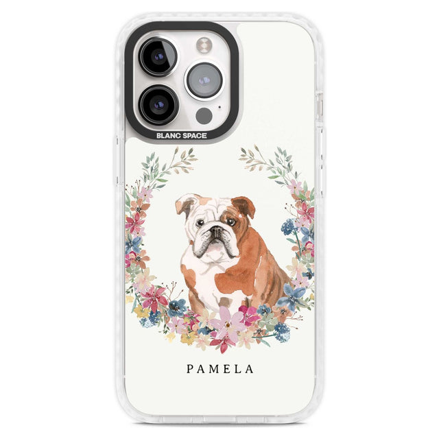 Personalised English Bulldog - Watercolour Dog Portrait Custom Phone Case iPhone 15 Pro Max / Magsafe Impact Case,iPhone 15 Pro / Magsafe Impact Case Blanc Space