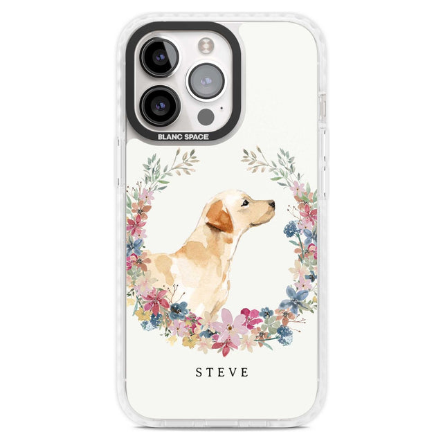 Personalised Yellow Labrador - Watercolour Dog Portrait Custom Phone Case iPhone 15 Pro Max / Magsafe Impact Case,iPhone 15 Pro / Magsafe Impact Case Blanc Space