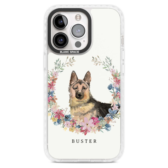 Personalised German Shepherd - Watercolour Dog Portrait Custom Phone Case iPhone 15 Pro Max / Magsafe Impact Case,iPhone 15 Pro / Magsafe Impact Case Blanc Space