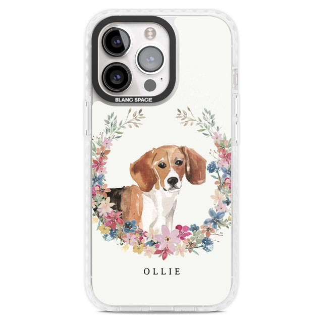 Personalised Beagle - Watercolour Dog Portrait Custom Phone Case iPhone 15 Pro Max / Magsafe Impact Case,iPhone 15 Pro / Magsafe Impact Case Blanc Space
