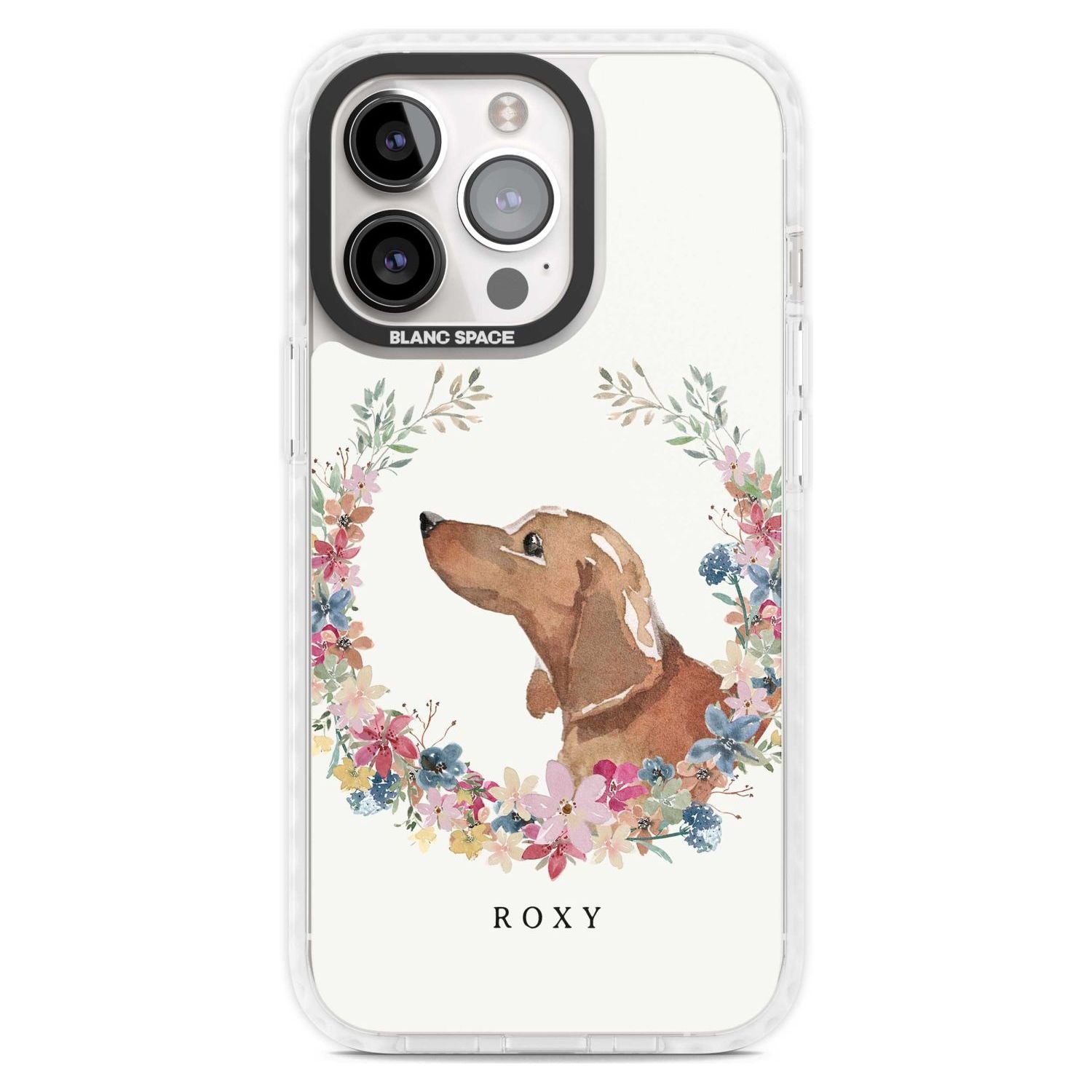 Personalised Tan Dachshund - Watercolour Dog Portrait Custom Phone Case iPhone 15 Pro Max / Magsafe Impact Case,iPhone 15 Pro / Magsafe Impact Case Blanc Space