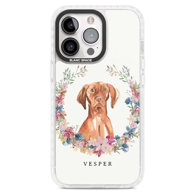 Personalised Hungarian Vizsla - Watercolour Dog Portrait Custom Phone Case iPhone 15 Pro Max / Magsafe Impact Case,iPhone 15 Pro / Magsafe Impact Case Blanc Space