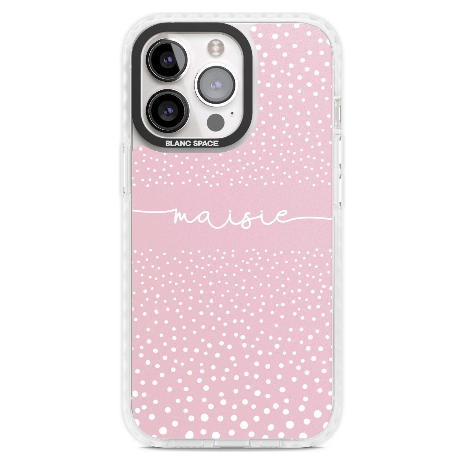 Personalised Pink Dots Custom Phone Case iPhone 15 Pro Max / Magsafe Impact Case,iPhone 15 Pro / Magsafe Impact Case Blanc Space