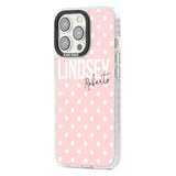 Personalised Pink Polka Custom Phone Case iPhone 15 Pro Max / Black Impact Case,iPhone 15 Plus / Black Impact Case,iPhone 15 Pro / Black Impact Case,iPhone 15 / Black Impact Case,iPhone 15 Pro Max / Impact Case,iPhone 15 Plus / Impact Case,iPhone 15 Pro / Impact Case,iPhone 15 / Impact Case,iPhone 15 Pro Max / Magsafe Black Impact Case,iPhone 15 Plus / Magsafe Black Impact Case,iPhone 15 Pro / Magsafe Black Impact Case,iPhone 15 / Magsafe Black Impact Case,iPhone 14 Pro Max / Black Impact Case,iPhone 14 Plu