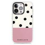 Personalised Pink Border Polka Dot Custom Phone Case iPhone 15 Pro Max / Magsafe Impact Case,iPhone 15 Pro / Magsafe Impact Case Blanc Space