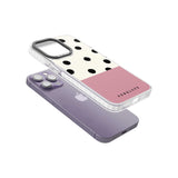 Personalised Pink Border Polka Dot Custom Phone Case iPhone 15 Pro Max / Black Impact Case,iPhone 15 Plus / Black Impact Case,iPhone 15 Pro / Black Impact Case,iPhone 15 / Black Impact Case,iPhone 15 Pro Max / Impact Case,iPhone 15 Plus / Impact Case,iPhone 15 Pro / Impact Case,iPhone 15 / Impact Case,iPhone 15 Pro Max / Magsafe Black Impact Case,iPhone 15 Plus / Magsafe Black Impact Case,iPhone 15 Pro / Magsafe Black Impact Case,iPhone 15 / Magsafe Black Impact Case,iPhone 14 Pro Max / Black Impact Case,iP