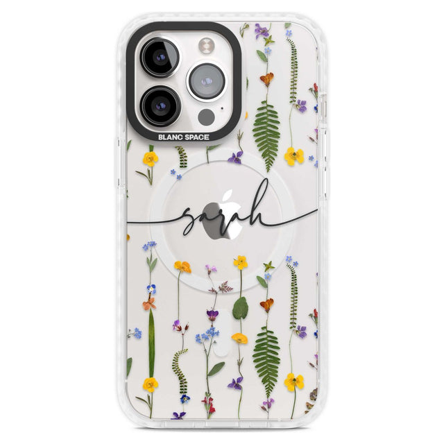 Personalised Wildflower Floral Custom Phone Case iPhone 15 Pro Max / Magsafe Impact Case,iPhone 15 Pro / Magsafe Impact Case Blanc Space