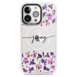 Personalised Purple Violets Custom Phone Case iPhone 15 Pro Max / Magsafe Impact Case,iPhone 15 Pro / Magsafe Impact Case Blanc Space