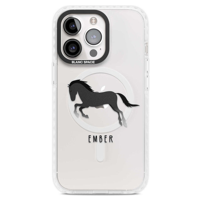 Personalised Black Horse Custom Phone Case iPhone 15 Pro Max / Magsafe Impact Case,iPhone 15 Pro / Magsafe Impact Case Blanc Space