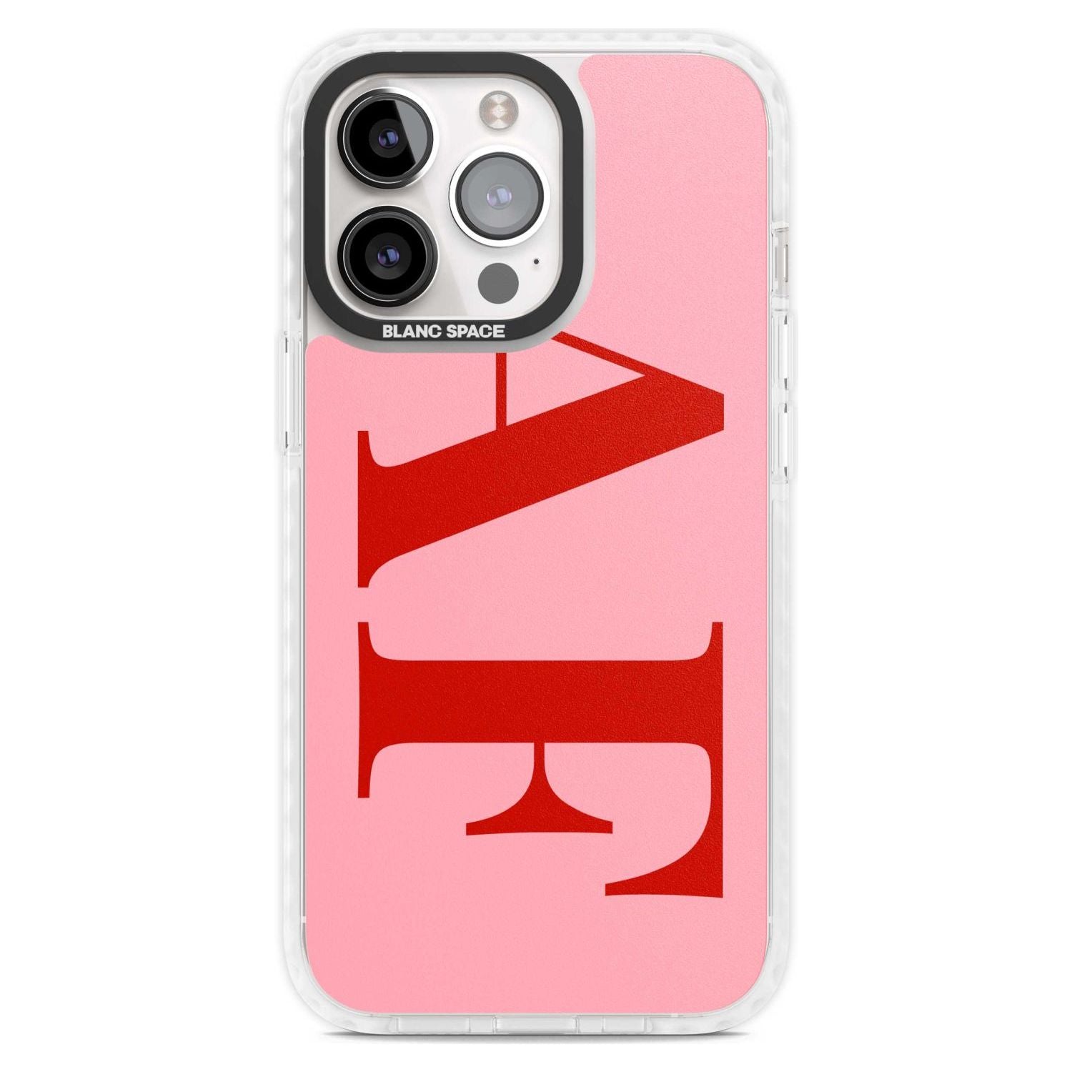 Personalised Red & Pink Letters Custom Phone Case iPhone 15 Pro Max / Magsafe Impact Case,iPhone 15 Pro / Magsafe Impact Case Blanc Space