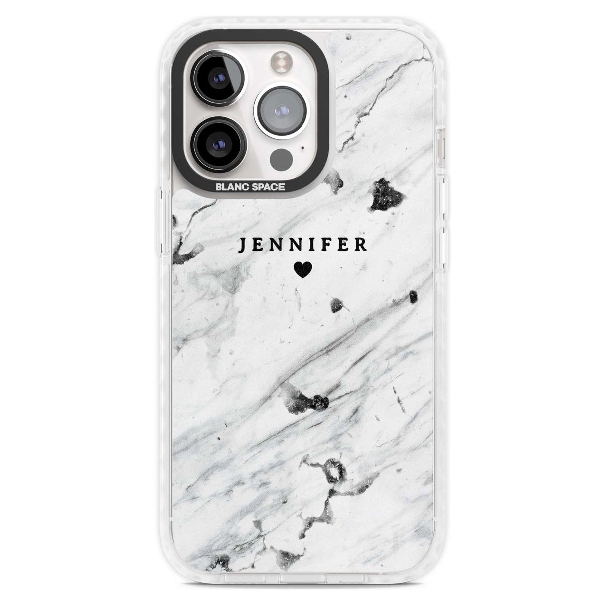 Personalised Black & White Marble Texture Custom Phone Case iPhone 15 Pro Max / Magsafe Impact Case,iPhone 15 Pro / Magsafe Impact Case Blanc Space