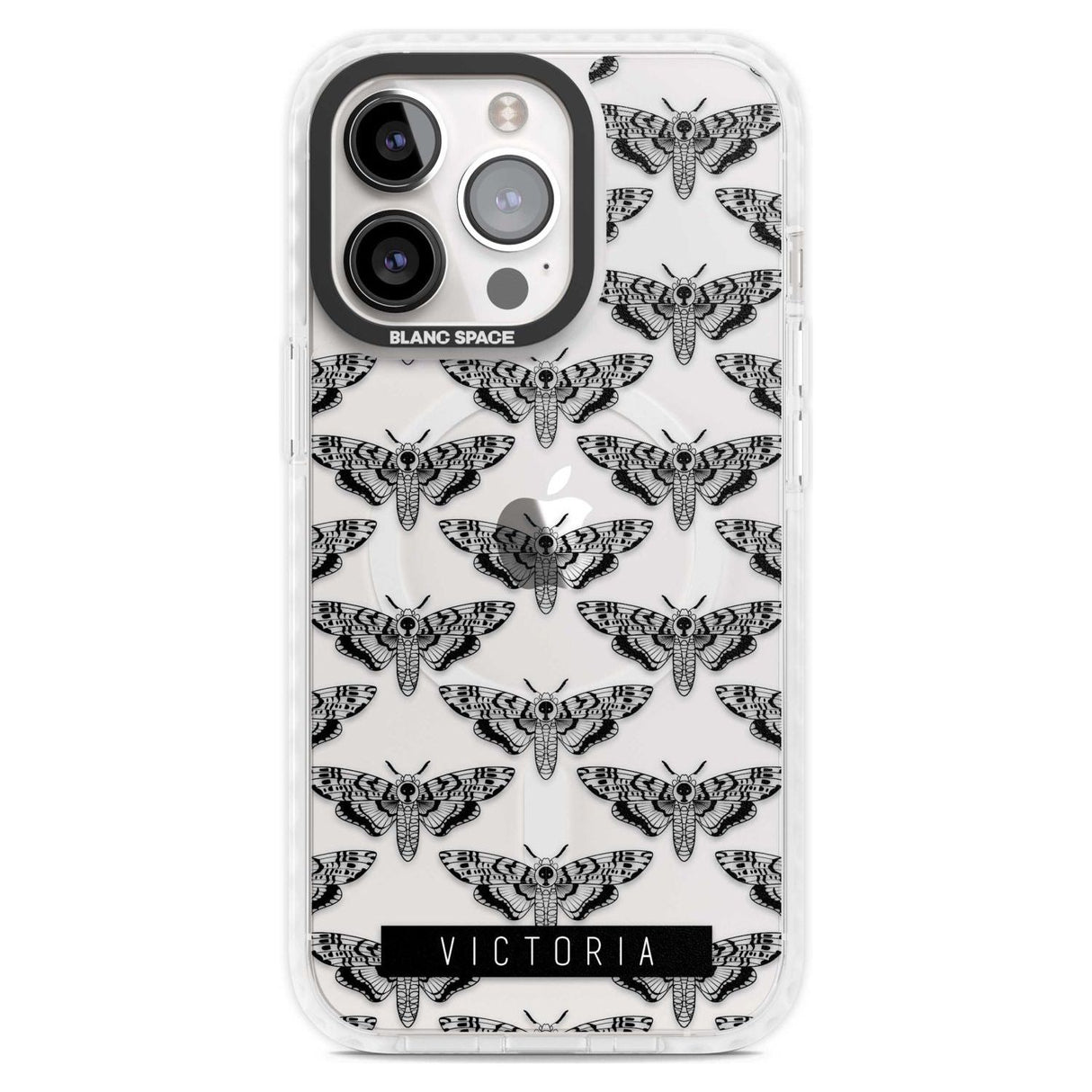 Personalised Hawk Moth Pattern Custom Phone Case iPhone 15 Pro Max / Magsafe Impact Case,iPhone 15 Pro / Magsafe Impact Case Blanc Space