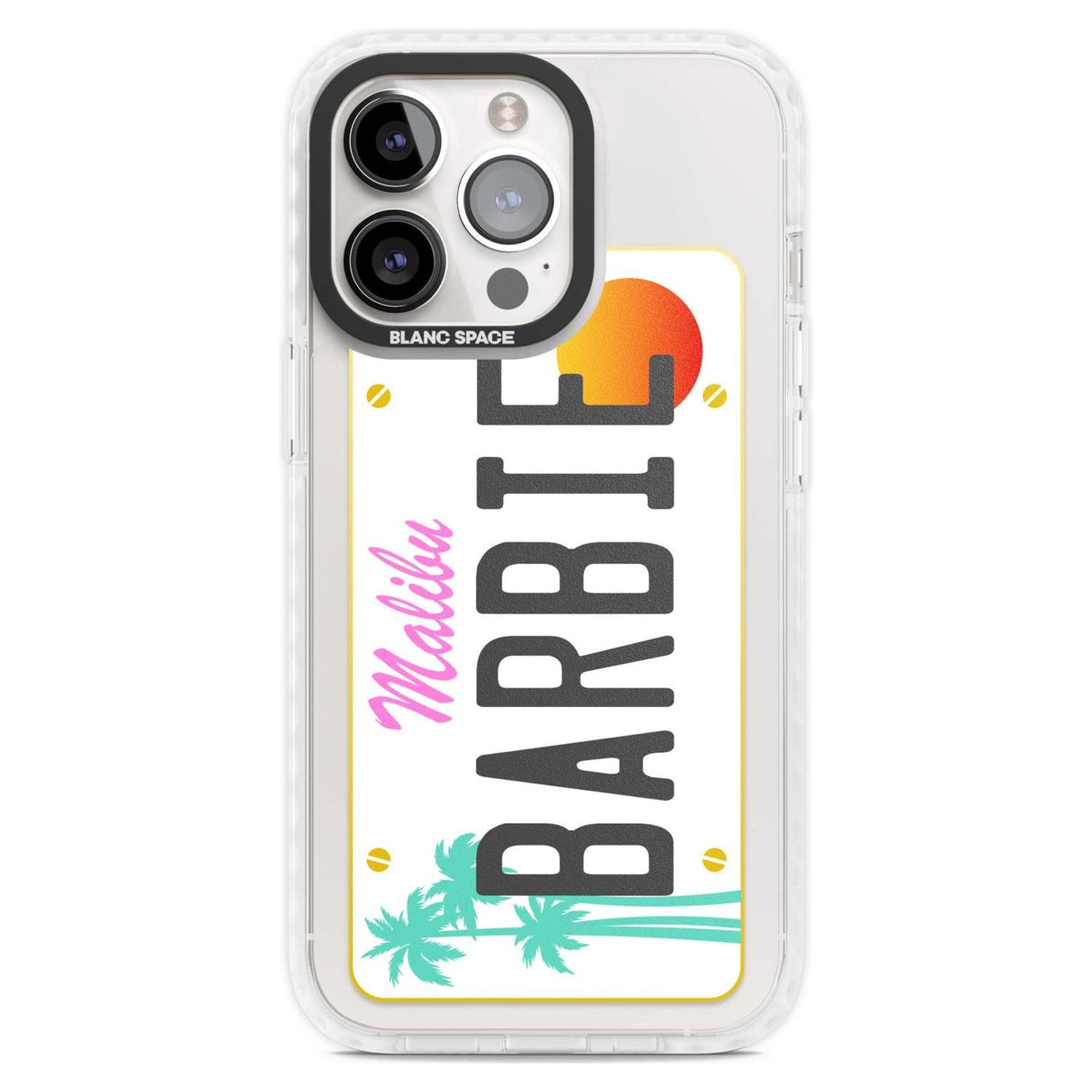 Personalised Malibu License Plate Custom Phone Case iPhone 15 Pro Max / Magsafe Impact Case,iPhone 15 Pro / Magsafe Impact Case Blanc Space