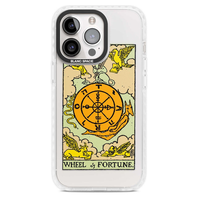 Personalised Wheel of Fortune Tarot Card - Colour Phone Case iPhone 15 Pro Max / Magsafe Impact Case,iPhone 15 Pro / Magsafe Impact Case Blanc Space