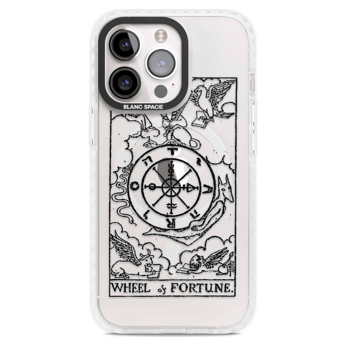 Personalised Wheel of Fortune Tarot Card - Transparent Custom Phone Case iPhone 15 Pro Max / Magsafe Impact Case,iPhone 15 Pro / Magsafe Impact Case Blanc Space