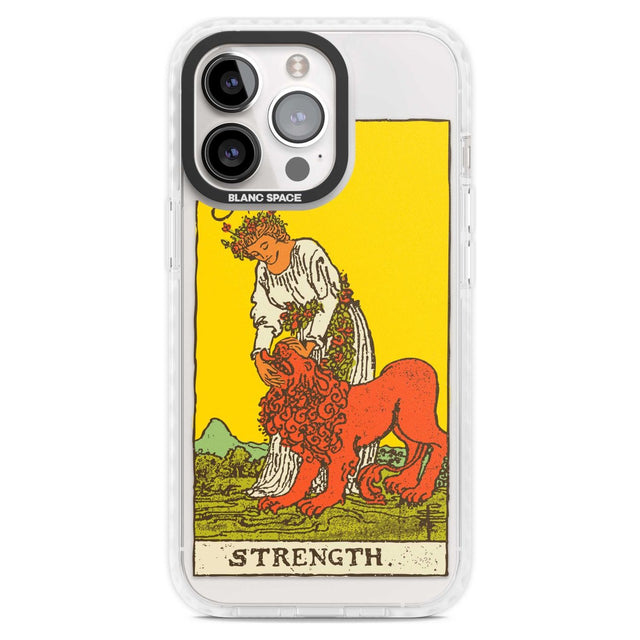 Personalised Strength Tarot Card - Colour Custom Phone Case iPhone 15 Pro Max / Magsafe Impact Case,iPhone 15 Pro / Magsafe Impact Case Blanc Space