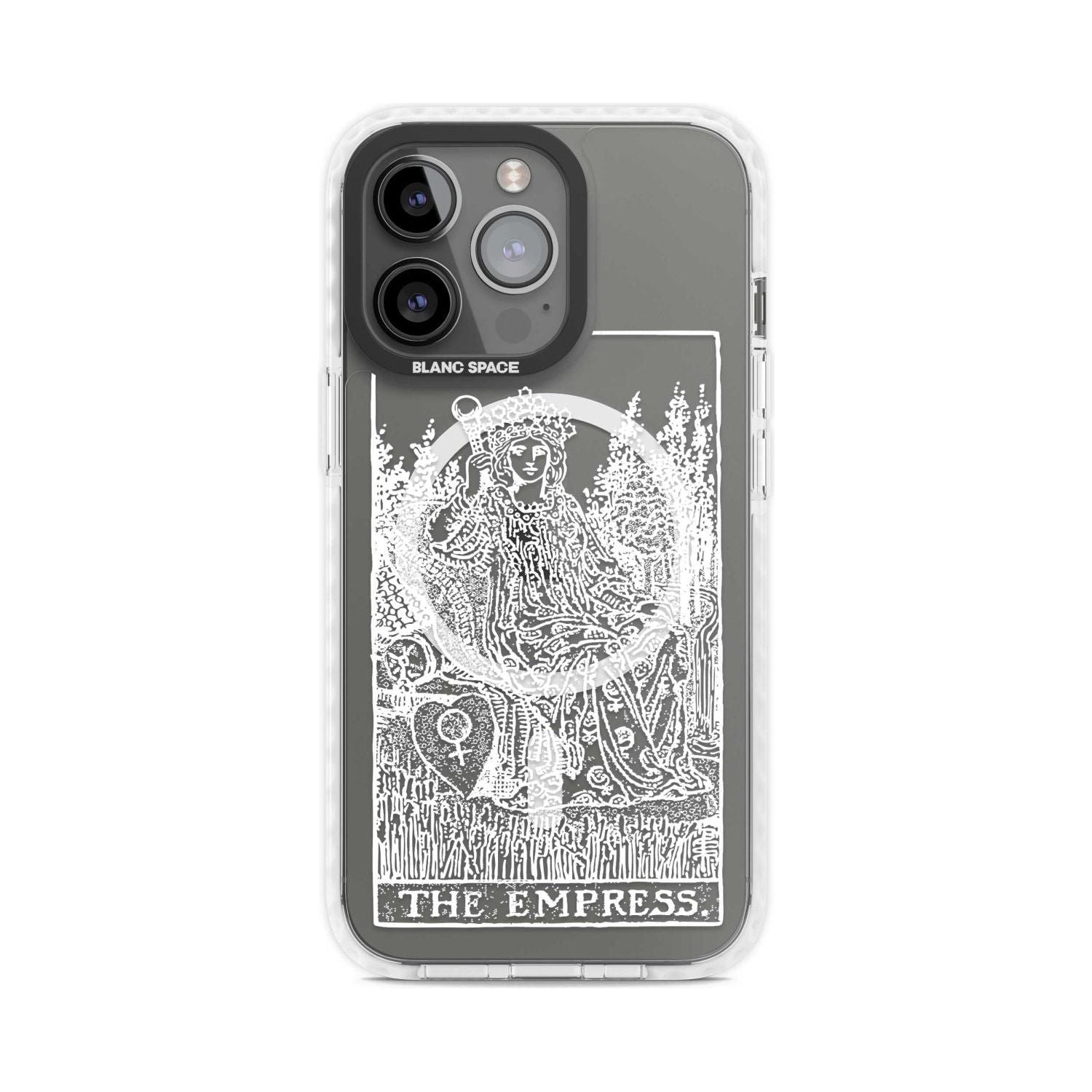 Personalised The Empress Tarot Card - White Transparent Custom Phone Case iPhone 15 Pro Max / Magsafe Impact Case,iPhone 15 Pro / Magsafe Impact Case Blanc Space