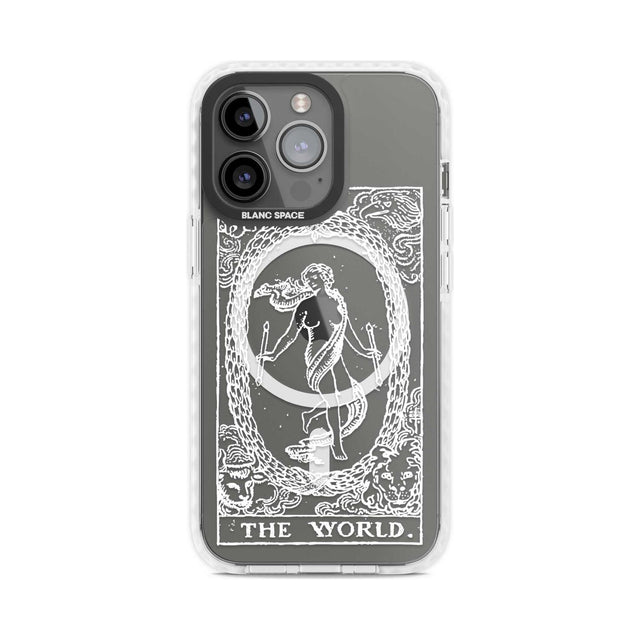 Personalised The World Tarot Card - White Transparent Custom Phone Case iPhone 15 Pro Max / Magsafe Impact Case,iPhone 15 Pro / Magsafe Impact Case Blanc Space