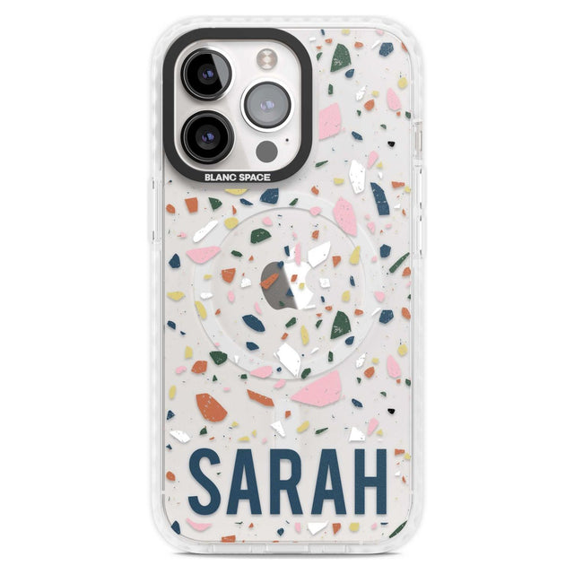 Personalised Terrazzo Custom Phone Case iPhone 15 Pro Max / Magsafe Impact Case,iPhone 15 Pro / Magsafe Impact Case Blanc Space