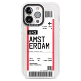 Personalised Amsterdam Boarding Pass Custom Phone Case iPhone 15 Pro Max / Magsafe Impact Case,iPhone 15 Pro / Magsafe Impact Case Blanc Space