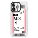 Personalised Austin Boarding Pass Custom Phone Case iPhone 15 Pro Max / Magsafe Impact Case,iPhone 15 Pro / Magsafe Impact Case Blanc Space