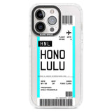 Personalised Honolulu Boarding Pass Custom Phone Case iPhone 15 Pro Max / Magsafe Impact Case,iPhone 15 Pro / Magsafe Impact Case Blanc Space