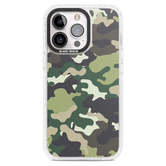 Green Camo Phone Case iPhone 15 Pro Max / Magsafe Impact Case,iPhone 15 Pro / Magsafe Impact Case Blanc Space