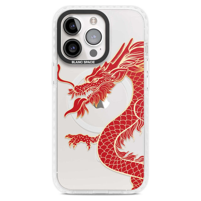 Large Red Dragon Phone Case iPhone 15 Pro Max / Magsafe Impact Case,iPhone 15 Pro / Magsafe Impact Case Blanc Space