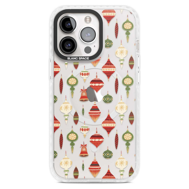 Christmas Baubles Pattern Phone Case iPhone 15 Pro Max / Magsafe Impact Case,iPhone 15 Pro / Magsafe Impact Case Blanc Space