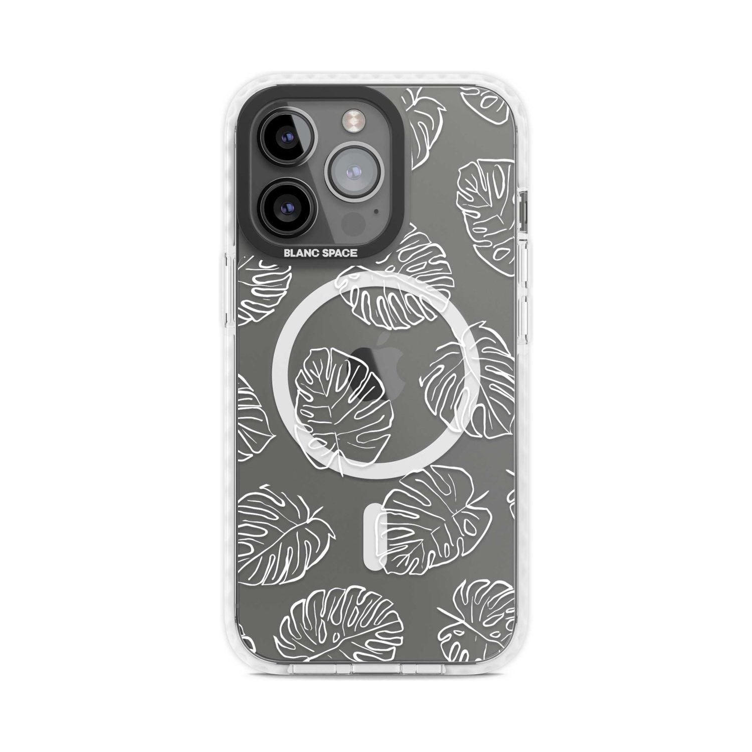 Monstera Leaves Phone Case iPhone 15 Pro Max / Magsafe Impact Case,iPhone 15 Pro / Magsafe Impact Case Blanc Space