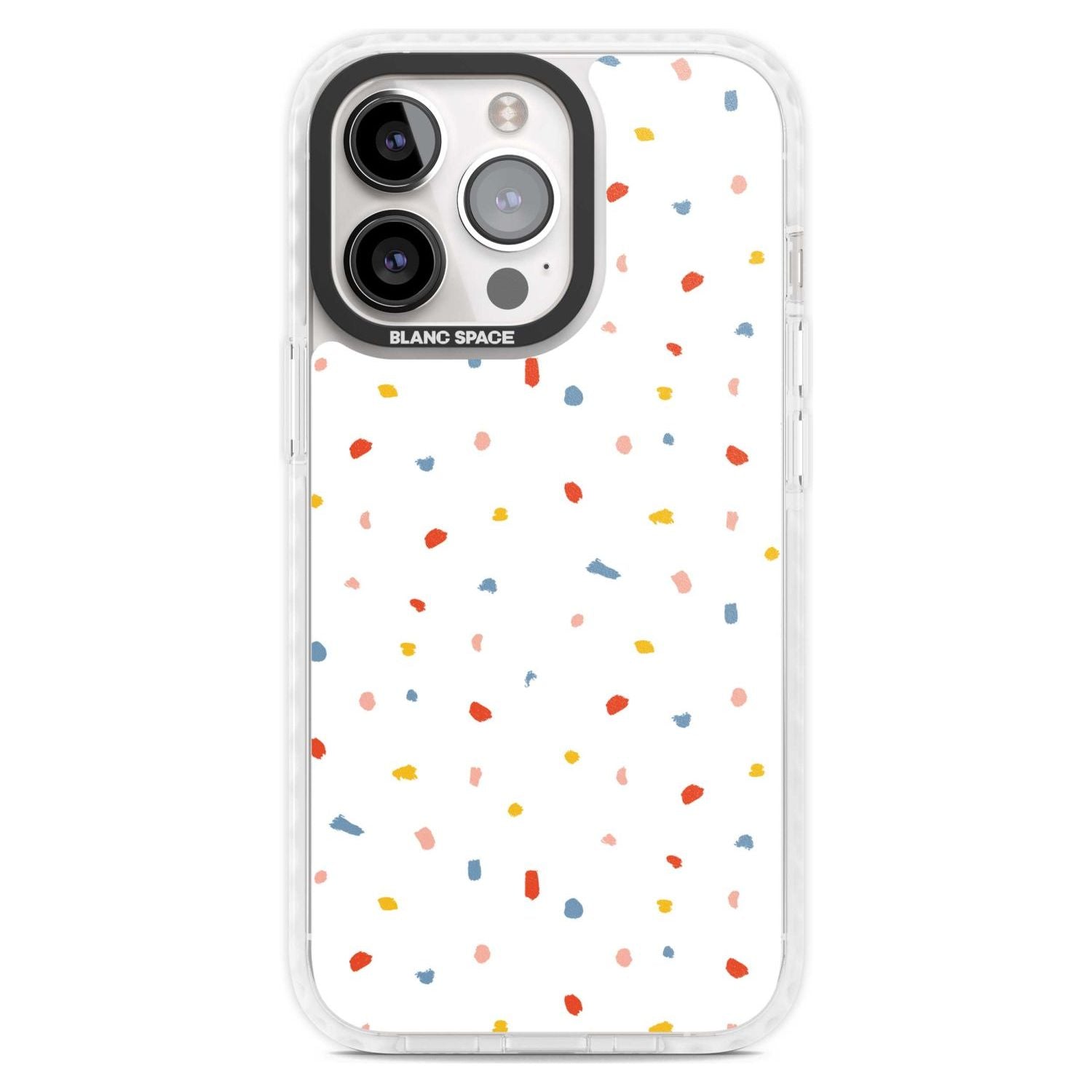 Confetti Print on Solid White Phone Case iPhone 15 Pro Max / Magsafe Impact Case,iPhone 15 Pro / Magsafe Impact Case Blanc Space