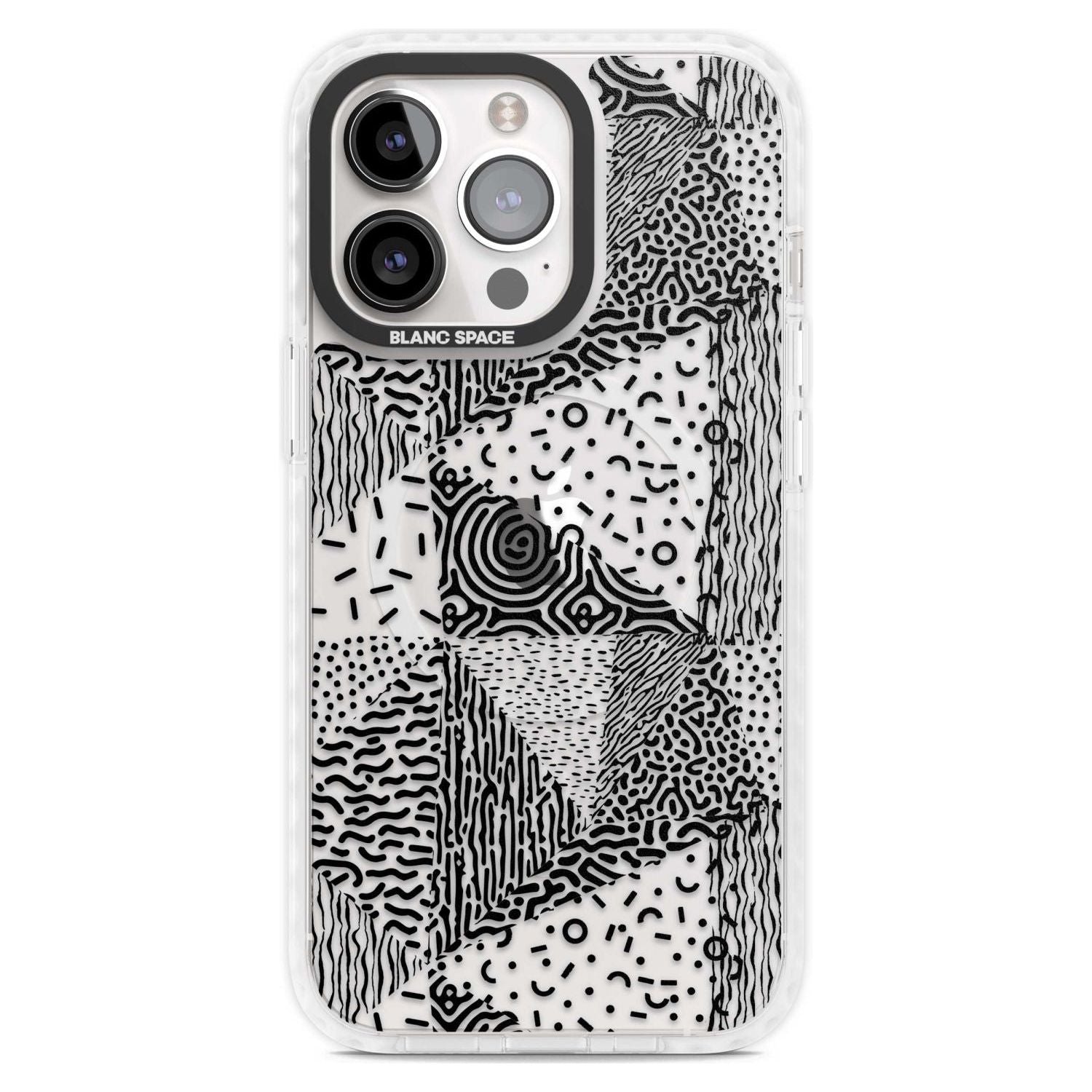 Pattern Mashup (Black) Phone Case iPhone 15 Pro Max / Magsafe Impact Case,iPhone 15 Pro / Magsafe Impact Case Blanc Space