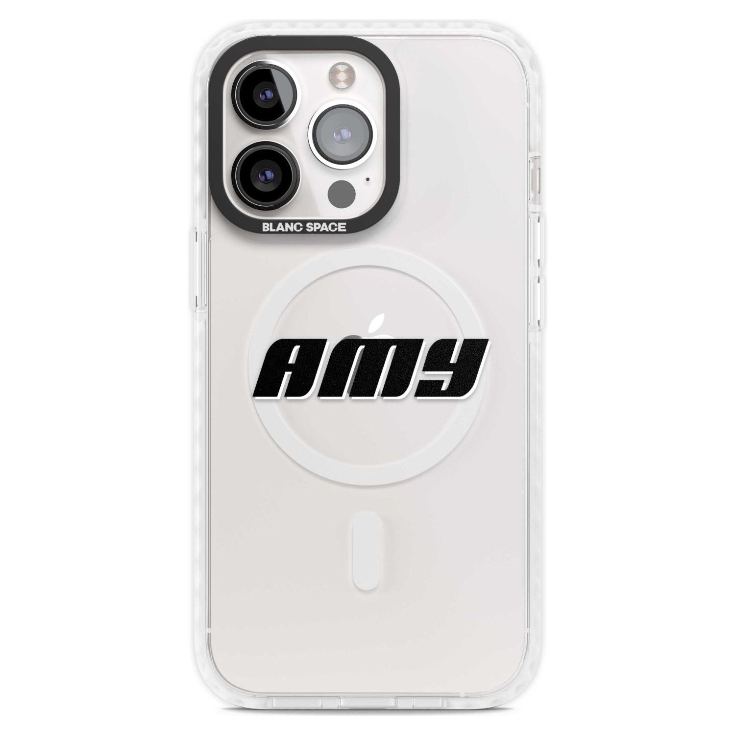 Personalised Clear Text  1C Custom Phone Case iPhone 15 Pro Max / Magsafe Impact Case,iPhone 15 Pro / Magsafe Impact Case Blanc Space