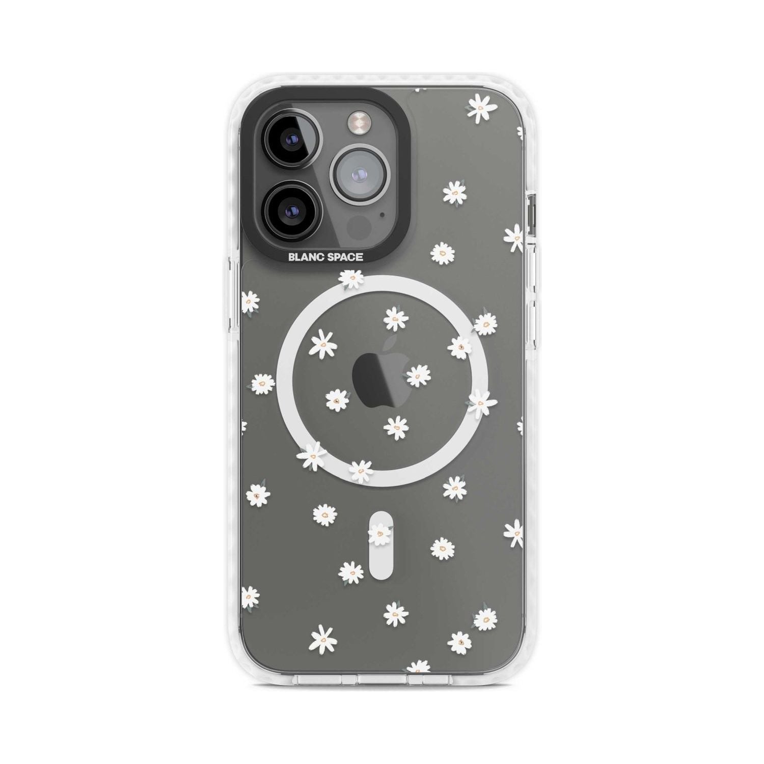 Painted Daises on Transparent Phone Case iPhone 15 Pro Max / Magsafe Impact Case,iPhone 15 Pro / Magsafe Impact Case Blanc Space