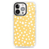 White on Yellow Dalmatian Polka Dot Spots