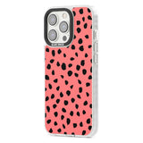 Black on Salmon Pink Dalmatian Polka Dot Spots Phone Case iPhone 15 Pro Max / Black Impact Case,iPhone 15 Plus / Black Impact Case,iPhone 15 Pro / Black Impact Case,iPhone 15 / Black Impact Case,iPhone 15 Pro Max / Impact Case,iPhone 15 Plus / Impact Case,iPhone 15 Pro / Impact Case,iPhone 15 / Impact Case,iPhone 15 Pro Max / Magsafe Black Impact Case,iPhone 15 Plus / Magsafe Black Impact Case,iPhone 15 Pro / Magsafe Black Impact Case,iPhone 15 / Magsafe Black Impact Case,iPhone 14 Pro Max / Black Impact Ca