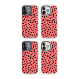 Black on Salmon Pink Dalmatian Polka Dot Spots Phone Case iPhone 15 Pro Max / Black Impact Case,iPhone 15 Plus / Black Impact Case,iPhone 15 Pro / Black Impact Case,iPhone 15 / Black Impact Case,iPhone 15 Pro Max / Impact Case,iPhone 15 Plus / Impact Case,iPhone 15 Pro / Impact Case,iPhone 15 / Impact Case,iPhone 15 Pro Max / Magsafe Black Impact Case,iPhone 15 Plus / Magsafe Black Impact Case,iPhone 15 Pro / Magsafe Black Impact Case,iPhone 15 / Magsafe Black Impact Case,iPhone 14 Pro Max / Black Impact Ca